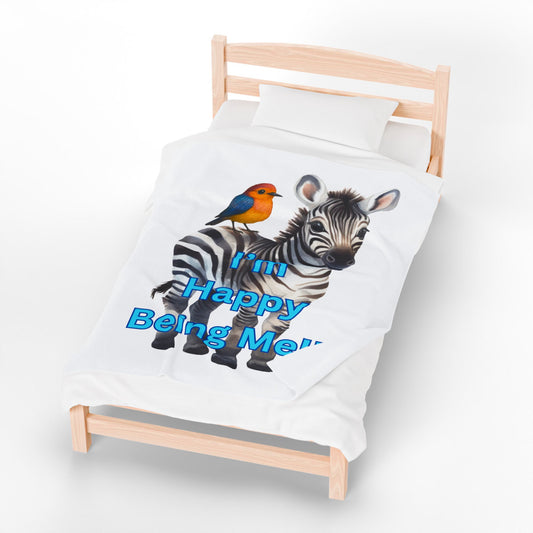 Zippy the Zebra and best friend Mia Animal Themed Velveteen Plush Blanket - Cozy Gift for Kids & Animal Lovers, Perfect for Birthdays, Holidays, Home Decor