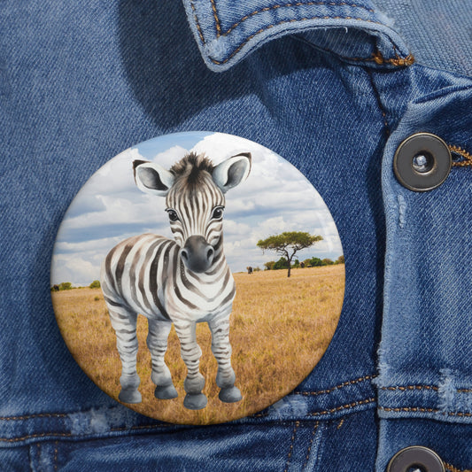 Zara the Zebra Pin Buttons, Zippy the Zebra Book Character Unique Animal Pins, Cute for Kids, Cute Gift for Friends, Safari Party Favors, Nature Lover Decor