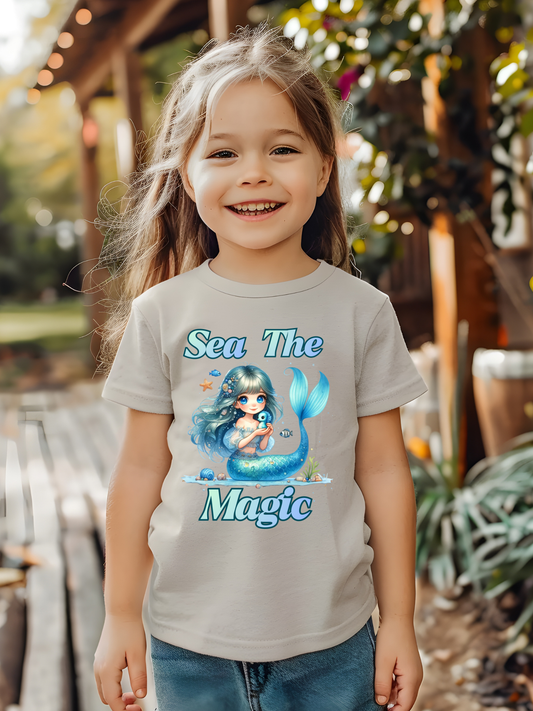 Sea The Magic Mermaid Youth Tee Cute Ocean Mermaid Shirt  Kids Apparel