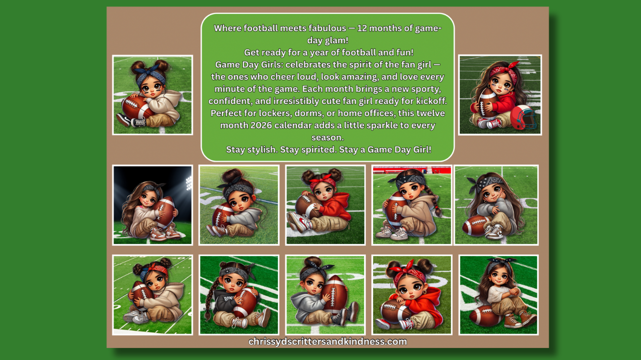 Game Day Girls:2026 Football Fans Calendar, Cute, Confident, and Ready to Cheer All Year Long