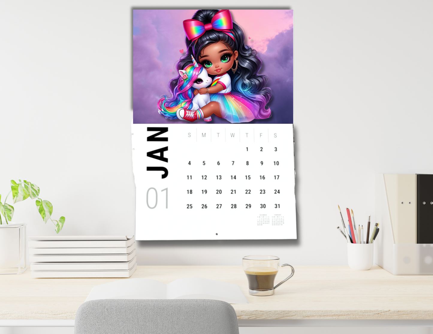 Rainbow Riders CutiePie Girls 2026 Calendar