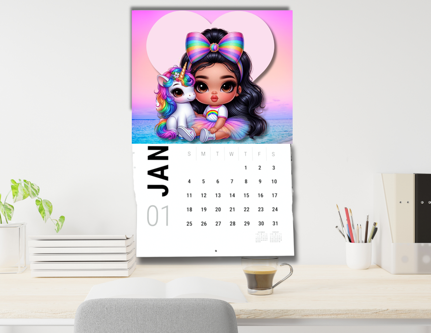 Rainbow Riders CutiePie Girls 2026 Calendar