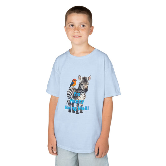Zippy the Zebra Fun Animal Kids Tee, Safari Shirt for Kids, Unique Birthday Gift, Zippy the Zebra & Mia the SunBird Design, Cute Kids Outfit