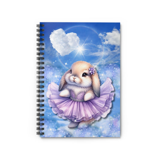 Dancing Bunny Purple Tutu Spiral Notebook - Ruled Line 6 x 8