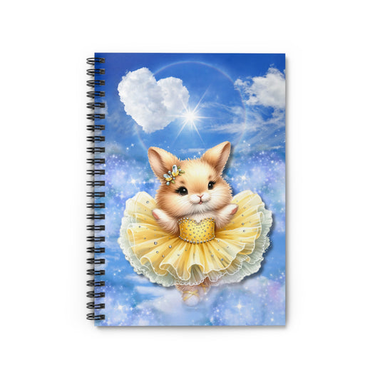 Dancing Bunny Yellow Tutu Spiral Notebook - Ruled Line 6 x 8