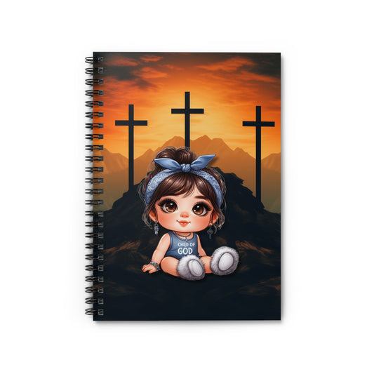 Three Crosses Child of God Spiral Notebook - Ruled Line 6 x 8