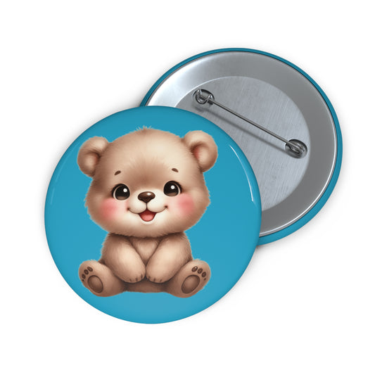 Charlie the Bear Pin Buttons, Cute Animal Badge, Party Favors, Kids' Accessories, Gifts for Friends, Cute Decor