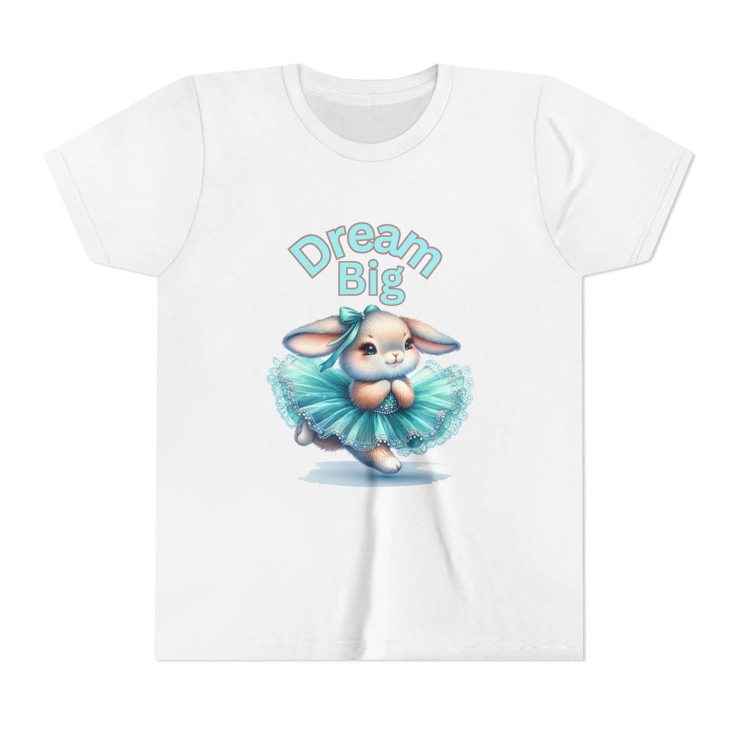Youth Tee Dream Big Ballerina Bunny Kids Shirt Inspirational Quotes Bella Canvas 3001Y