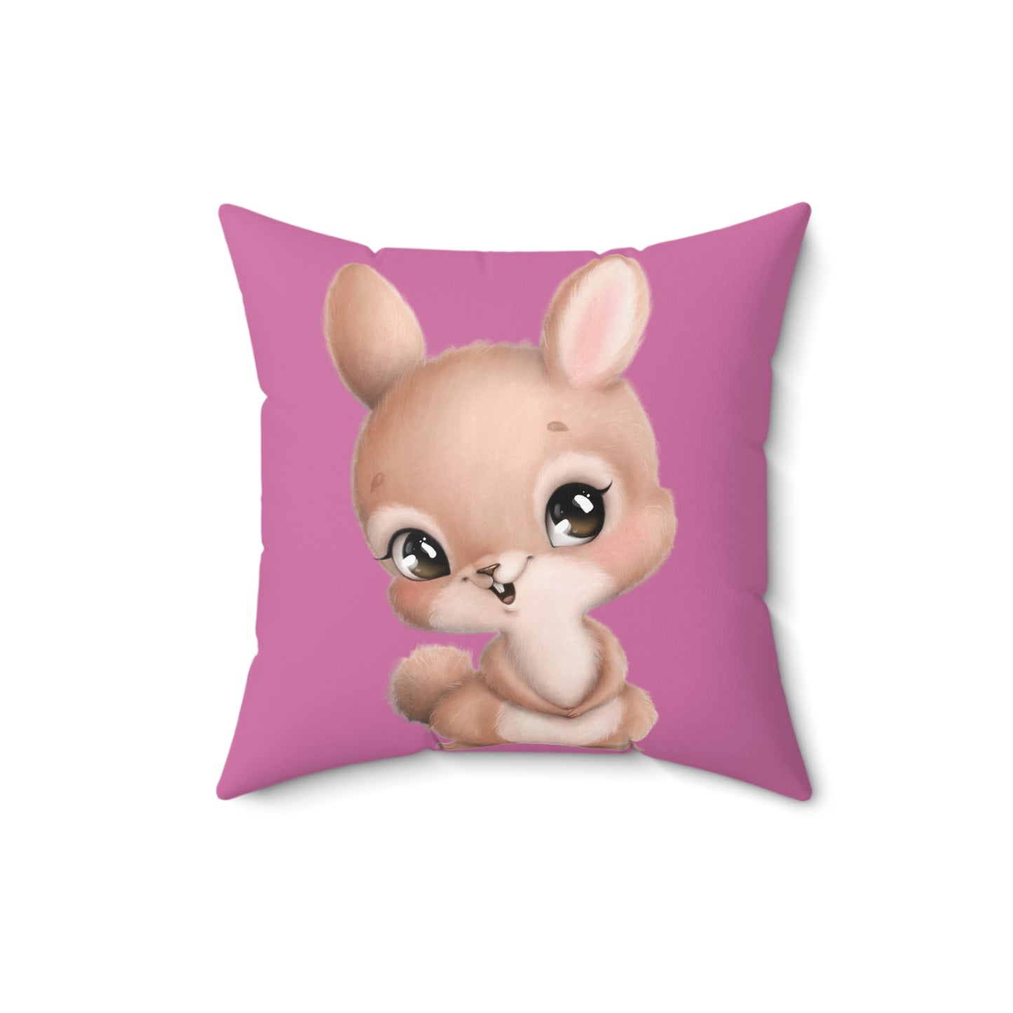 Whimsical Bunny Finds a Friend Pillow, Cute Home Decor, Kids Room Accent, Seasonal Gift, Throw Pillow for Couch or Bed
